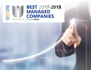 Extremamente orgulhoso, mais um ano, para receber o reconhecimento de Best Managed Company!